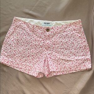 Old Navy Everyday Red Floral Vine Shorts 3” Inseam Cotton Classic Coquette Sz 4